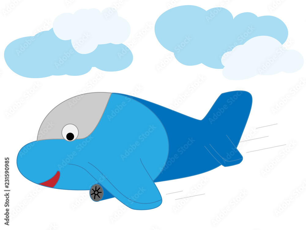Vector illustration of a cartoon plane. Prints for textiles. Illustration of air transport. Cartoon print Vector illustration of a cartoon plane. Prints for textiles. Illustration of air transport. Cartoon print