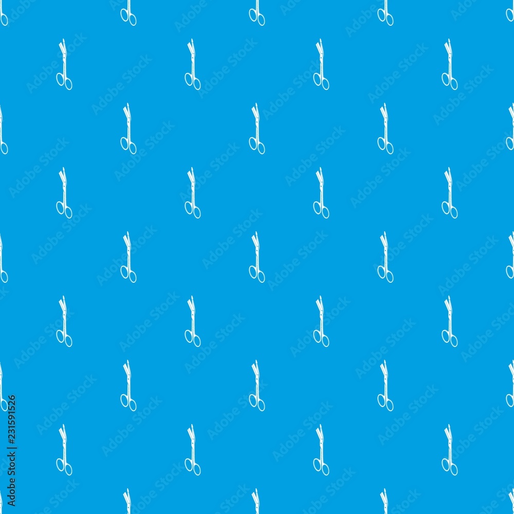 Angle scissors pattern vector seamless blue repeat for any use