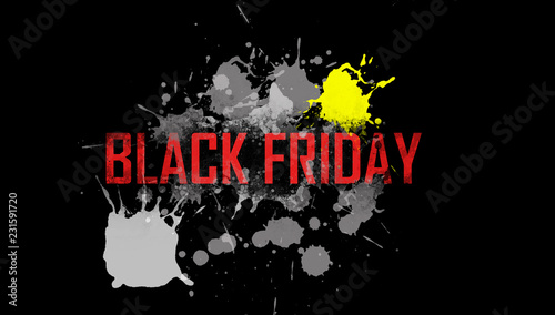 working fun and happy business concept  raster illustration on the theme of black friday sale.