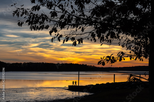 Tai Chi on the Maine Coast at Sunset