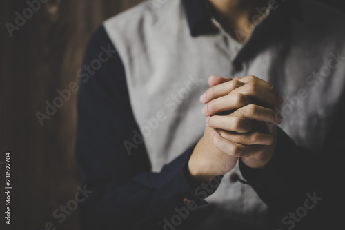 Praying Hands In Dark