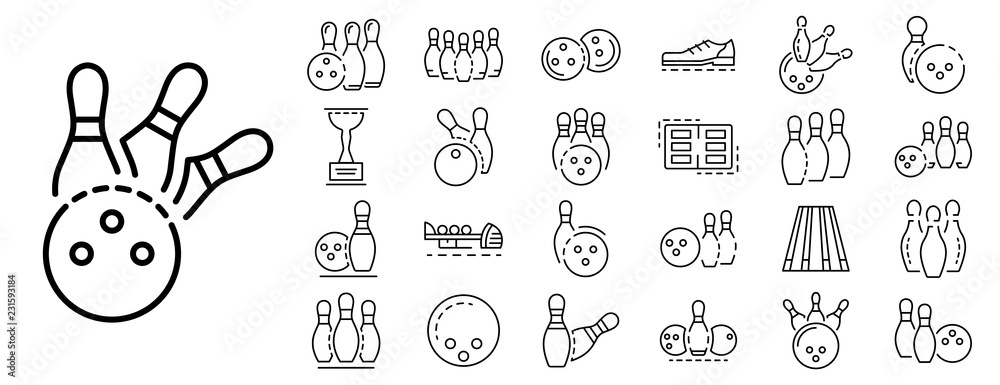 Φωτογραφία Bowling icon set