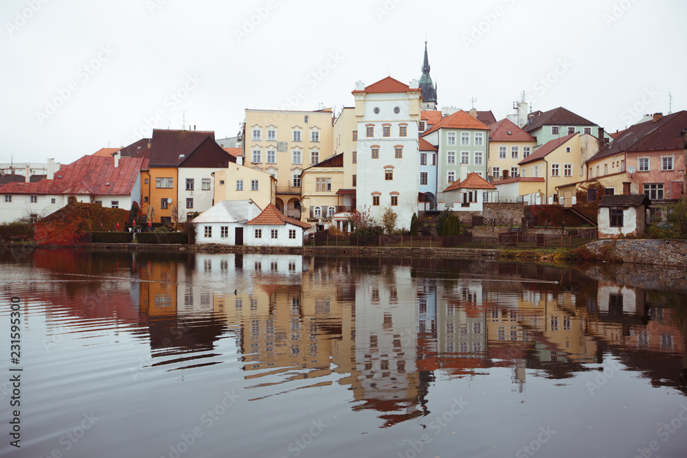 Town landscape with small houses