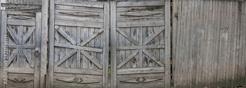 old faded wooden wall and gates