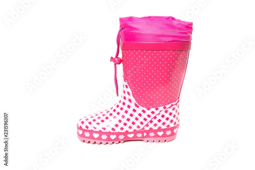 Kids Colorful Rubber Rain Boots on white background