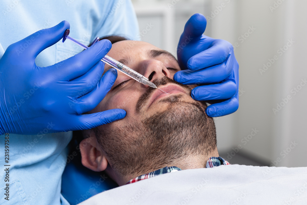 Medical procedure with hyaluronic acid.