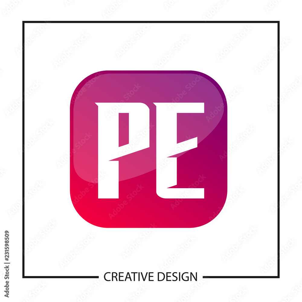 Fototapeta premium Initial Letter PE Logo Template Design Vector Illustration