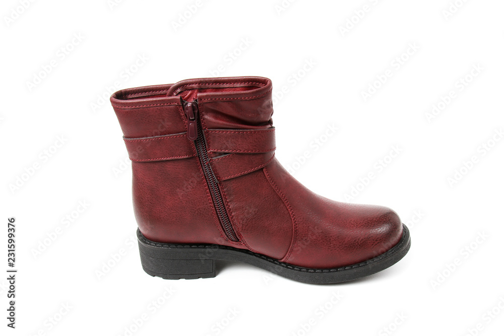Stylish leather shoe in studio, autumn, spring isolated on white Stylish leather shoe in studio, autumn, spring isolated on white