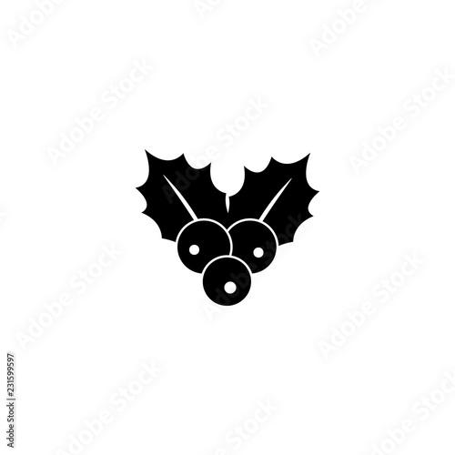 Holly berry icon. Christmas symbol vector illustration on white