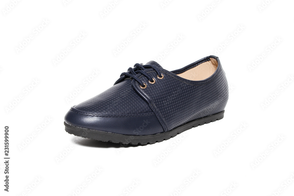 Women's platform blue shoes isolated on white background Women's platform blue shoes isolated on white background