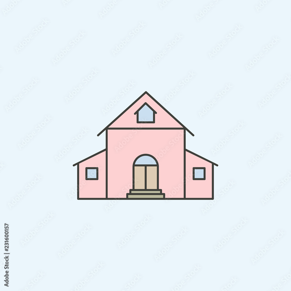 line home icon. Element of house hold icon for mobile concept and web apps. Colored line home icon can be used for web and mobile line home icon. Element of house hold icon for mobile concept and web apps. Colored line home icon can be used for web and mobile