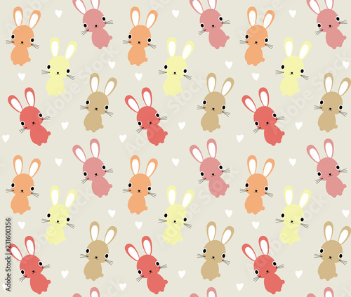 cute rabbit pattern background
