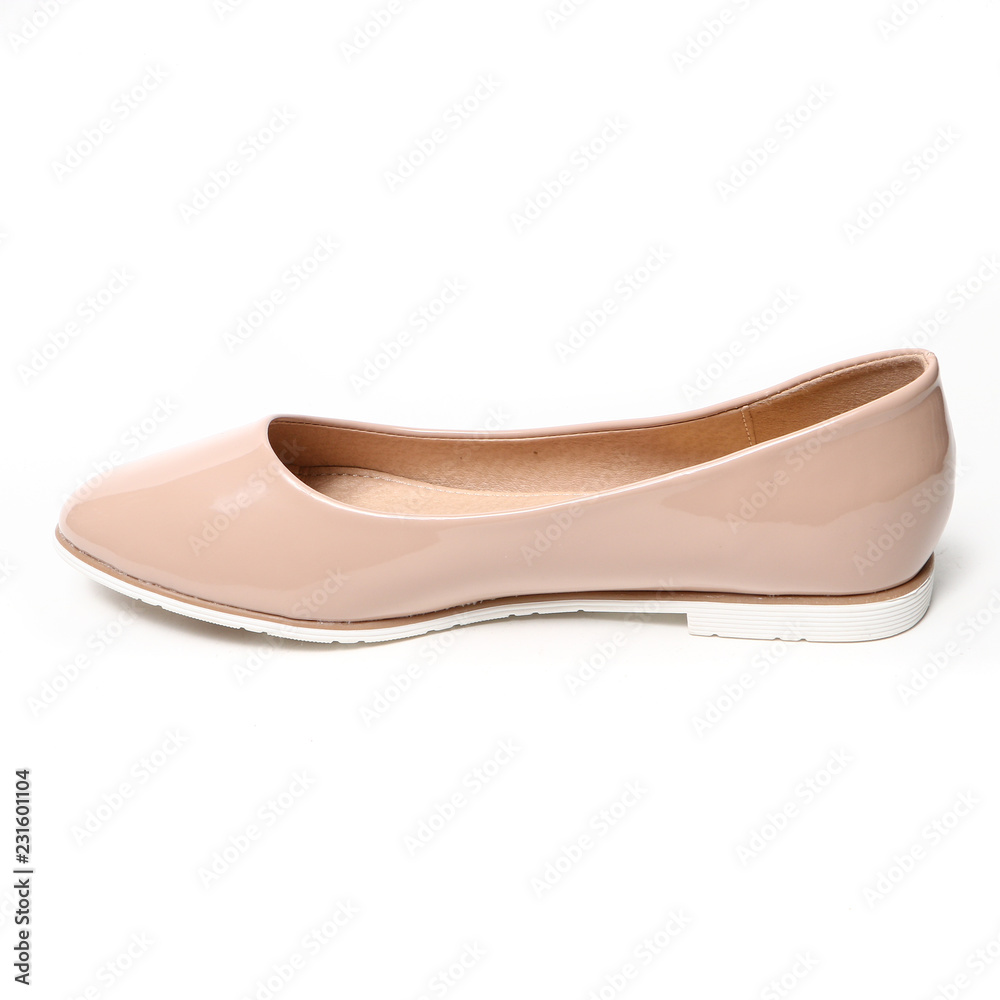 Women's demi-season shoes leather on white background Women's demi-season shoes leather on white background