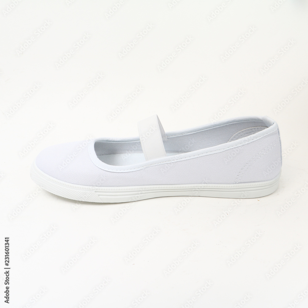 Women's demi-season shoes leather on white background Women's demi-season shoes leather on white background