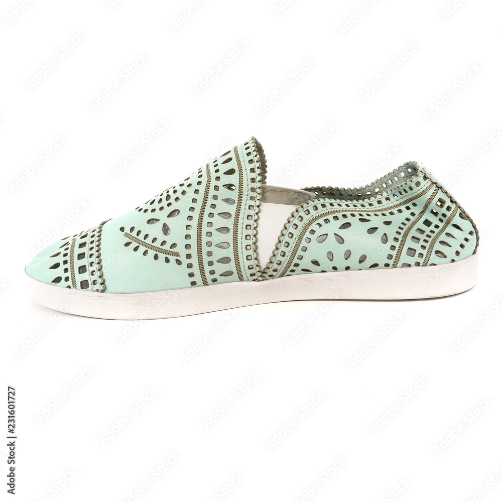 Obraz premium Women's demi-season shoes leather on white background