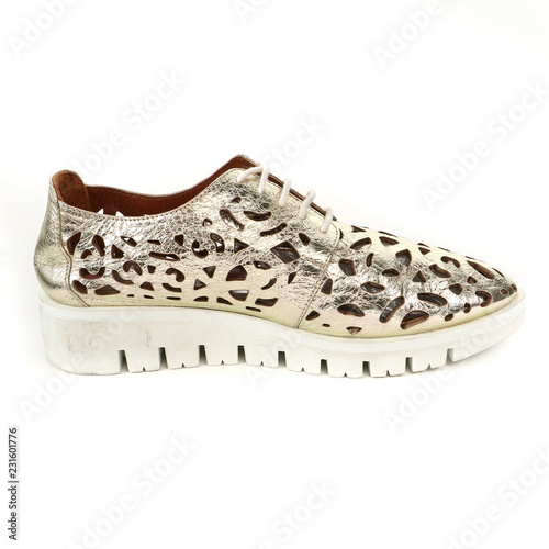 Women s demi-season shoes leather on white background