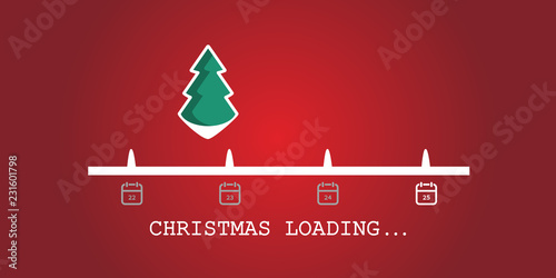 Christmas loading. Christmas tree loading bar background. vector