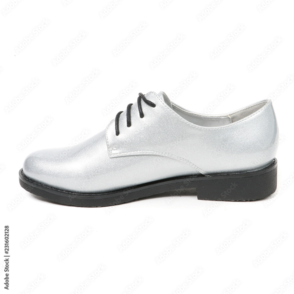 Women's demi-season shoes leather on white background Women's demi-season shoes leather on white background