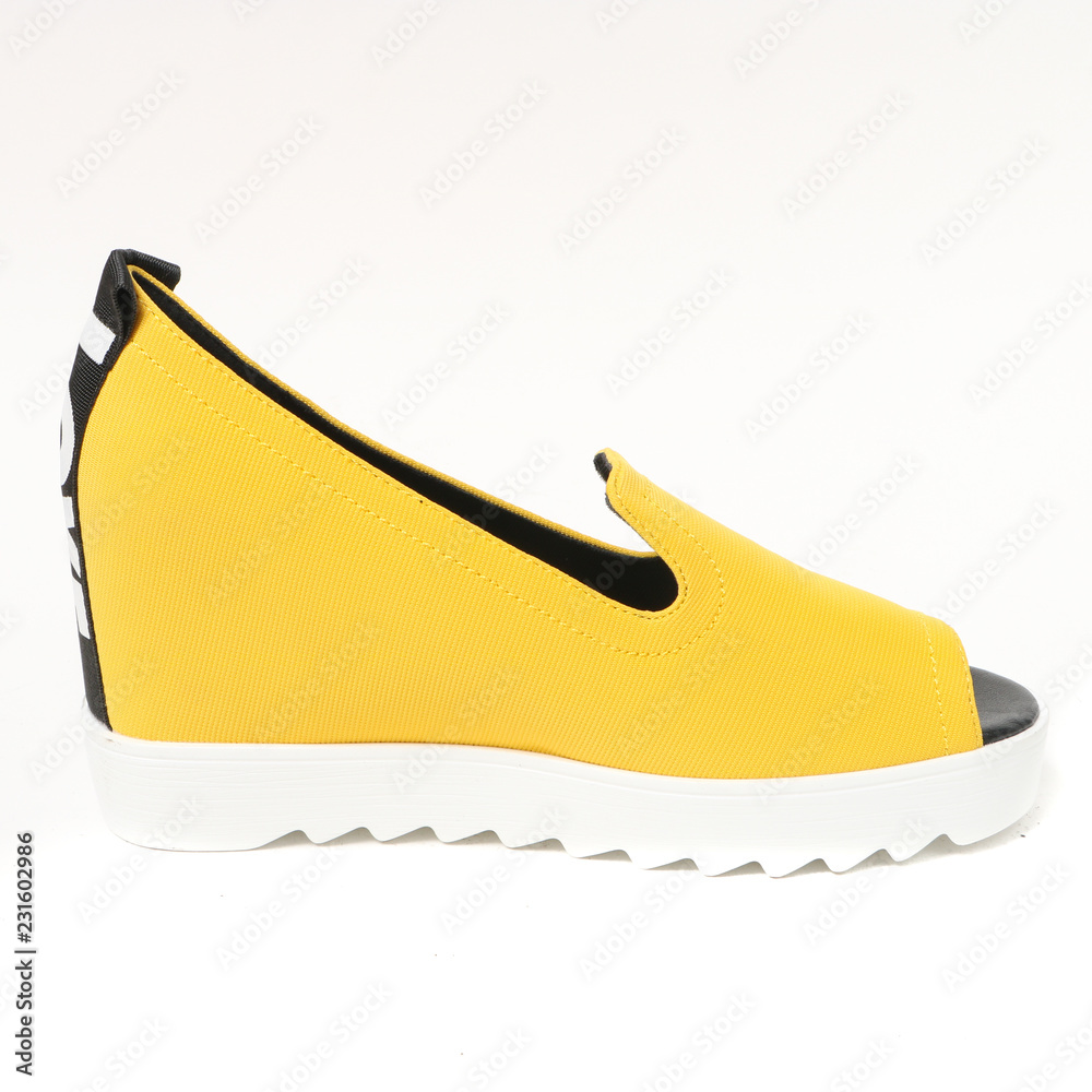 Women's demi-season shoes leather on white background Women's demi-season shoes leather on white background