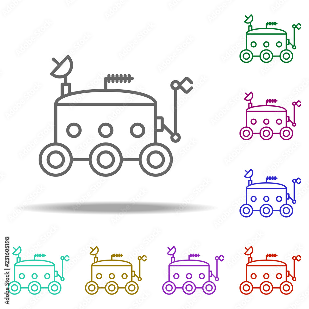 moon-rover icon. Elements of Cartooning space in multi color style icons. Simple icon for websites, web design, mobile app, info graphics