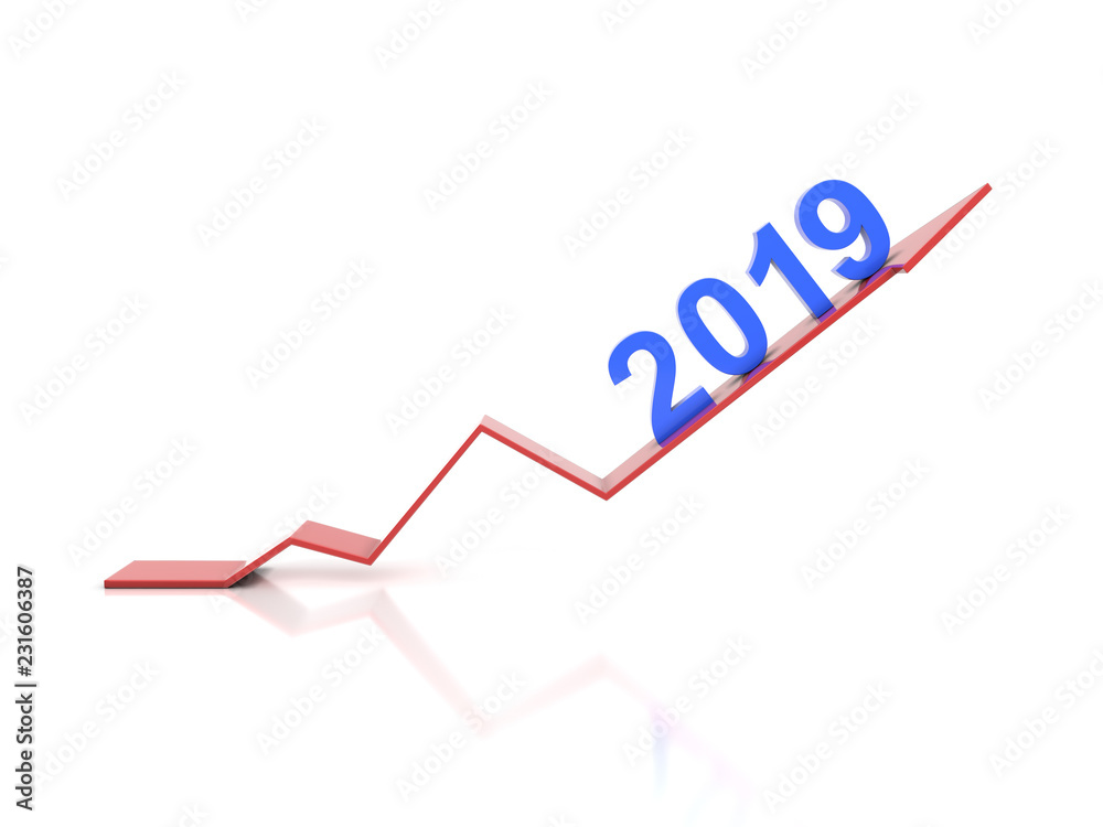 New Year 2019 Creative Design Concept - 3D Rendered Image New Year 2019 Creative Design Concept - 3D Rendered Image