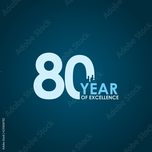 80 Year of Excellence Vector Template Design Illustration