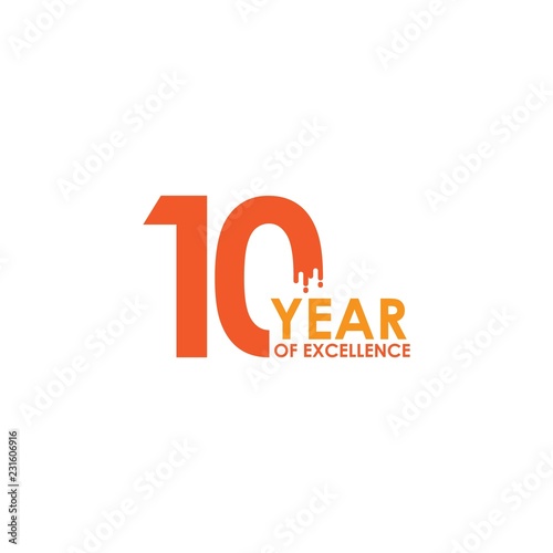 10 Year of Excellence Vector Template Design Illustration