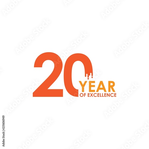 20 Year of Excellence Vector Template Design Illustration
