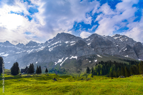 Alps mountains and fields, Schoenengrund, Hinterland, Appenzell