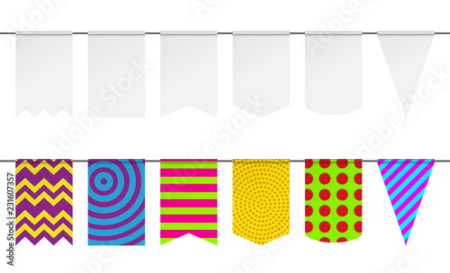 Download Pennant Mockup For Holiday Flag Garland Vector Bunting Flags Stock Vector Adobe Stock