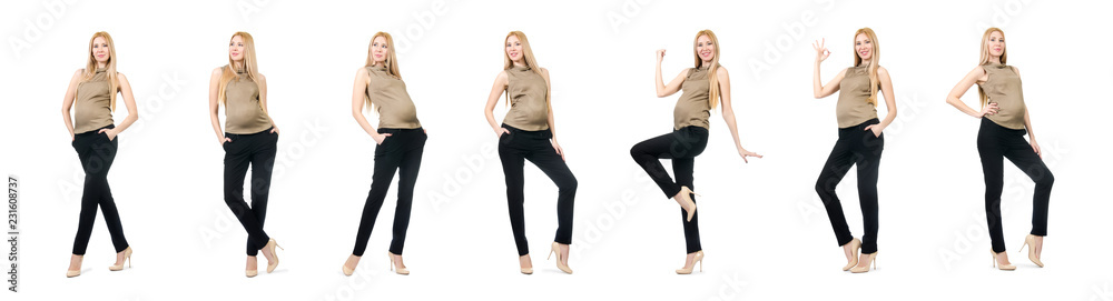Beautiful pregnant woman isolated on white Beautiful pregnant woman isolated on white