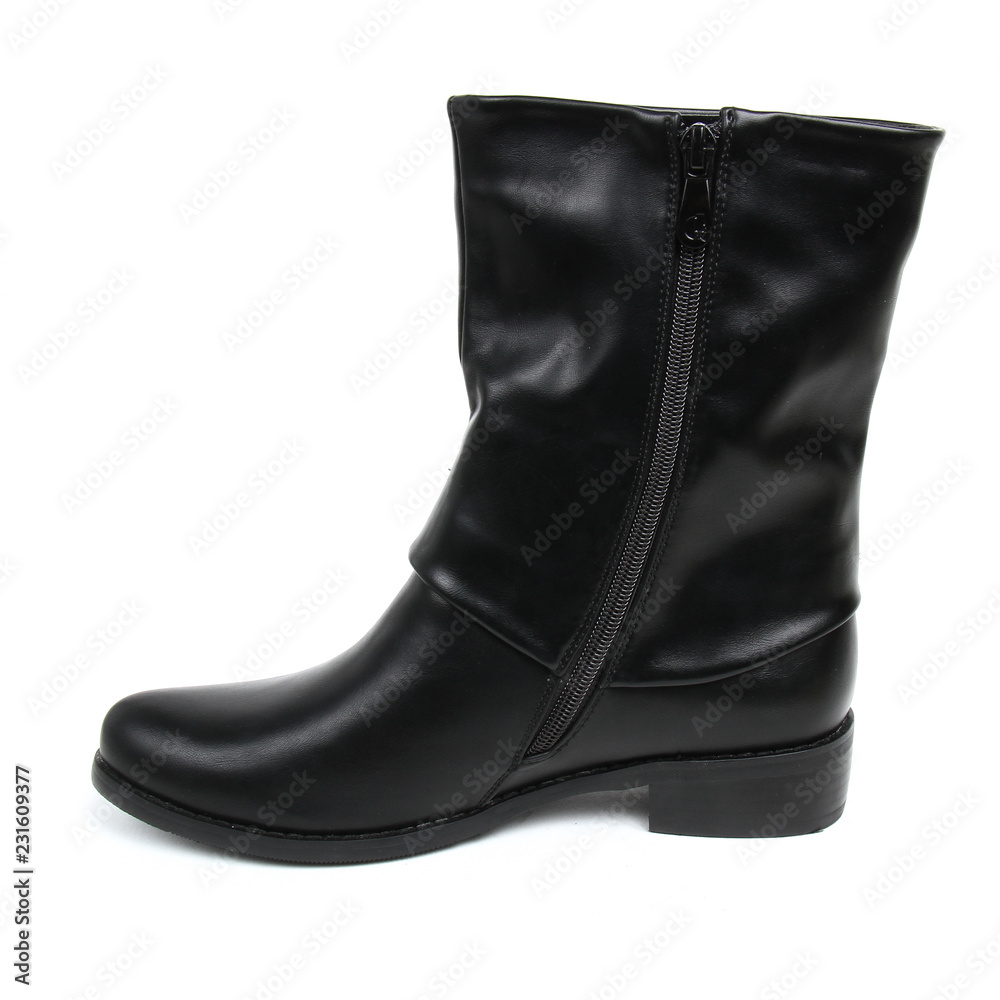 Women's demi-season high boots isolated on white background Women's demi-season high boots isolated on white background