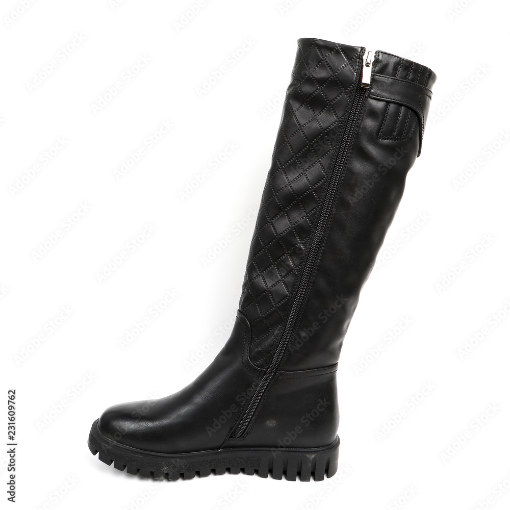 Women's demi-season high boots isolated on white background Women's demi-season high boots isolated on white background