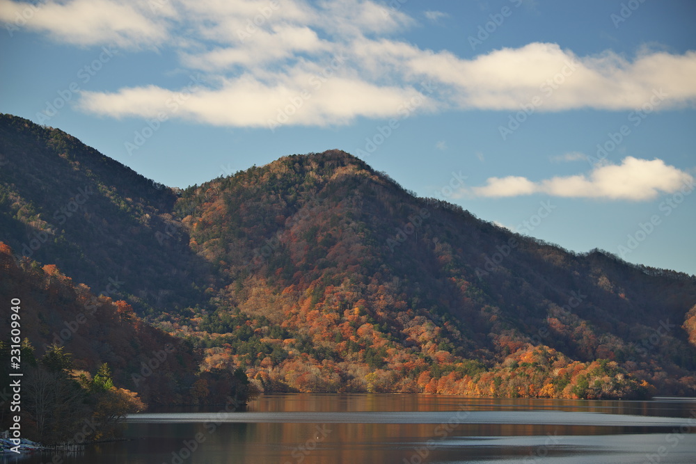 中禅寺湖の紅葉（日本）