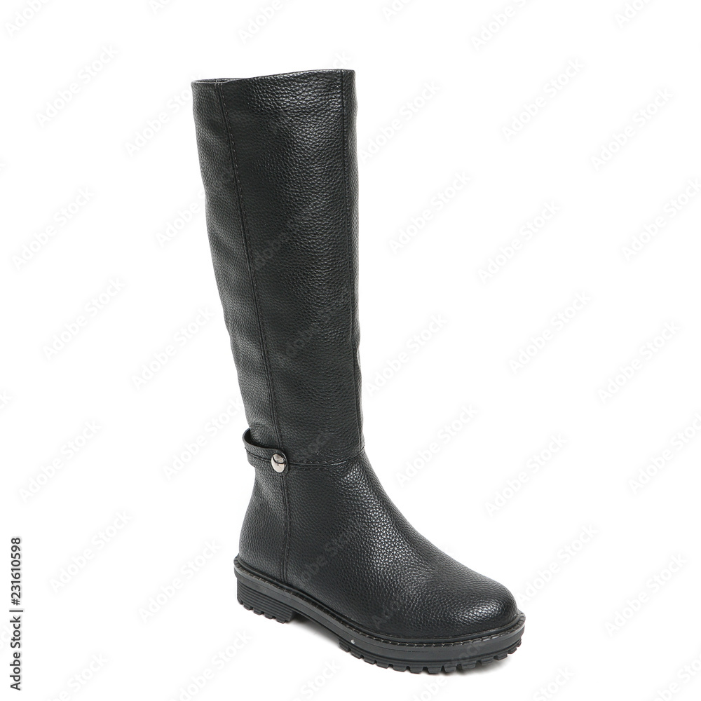 Women's demi-season high boots isolated on white background Women's demi-season high boots isolated on white background