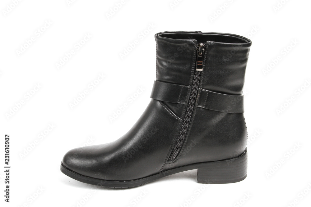 Women's demi-season high boots isolated on white background Women's demi-season high boots isolated on white background