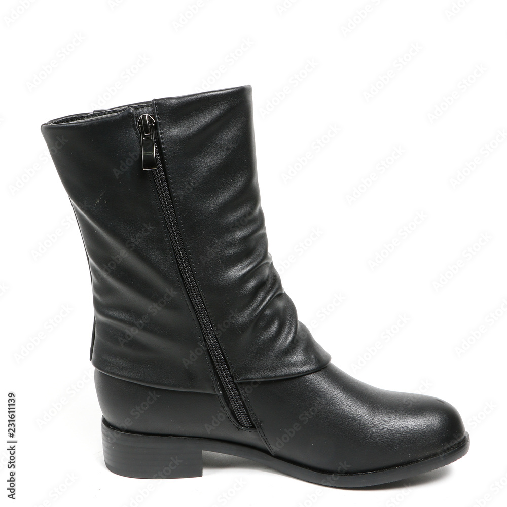 Women's demi-season high boots isolated on white background Women's demi-season high boots isolated on white background