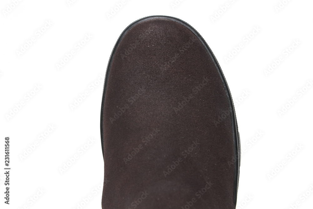 Women's demi-season high boots isolated on white background Women's demi-season high boots isolated on white background