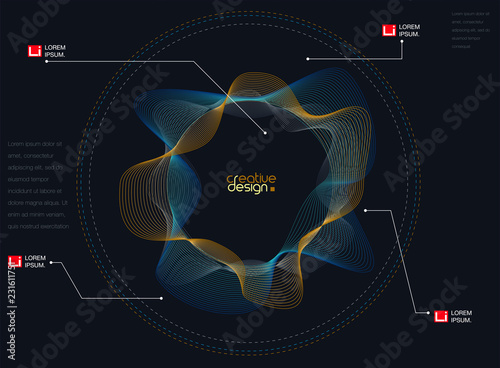 Abstract Background with Dynamic Particle sound waves