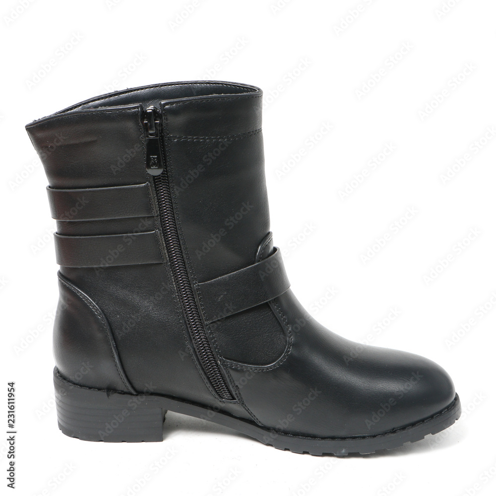 Women's demi-season high boots isolated on white background Women's demi-season high boots isolated on white background