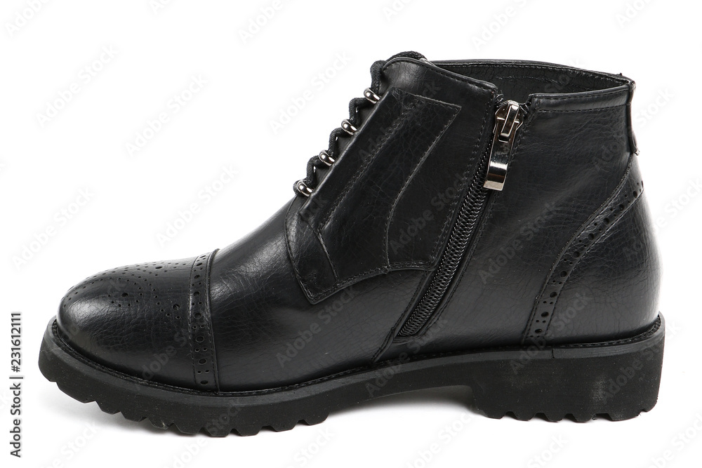 Man's demi-season leather shoes isolated on wthite. Man's demi-season leather shoes isolated on wthite.