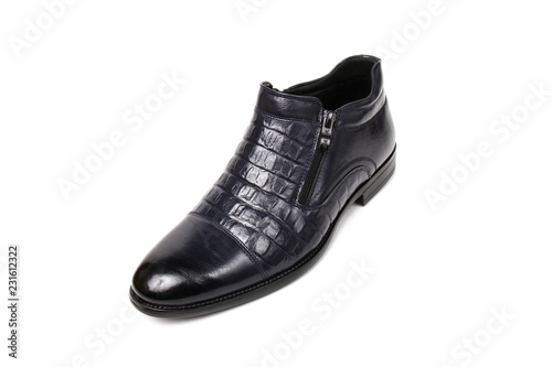 Classic office leathers man shoes isolated on white background.