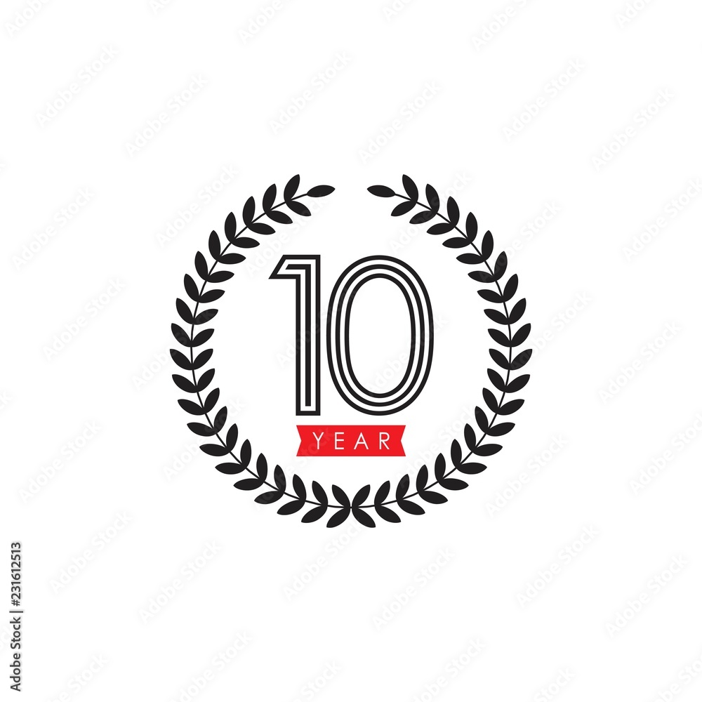 10 Year Celebrate Vector Template Design Illustration 10 Year Celebrate Vector Template Design Illustration
