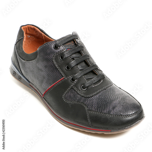 Stylish causal man shoe on white background.