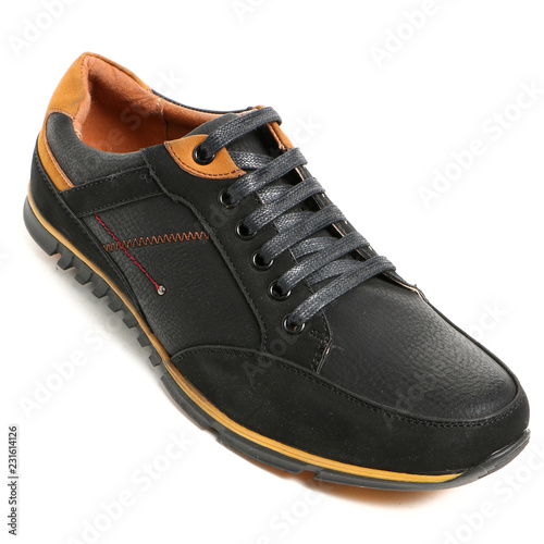 Stylish causal man shoe on white background.