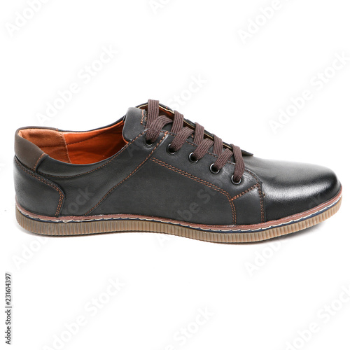 Stylish causal man shoe on white background.