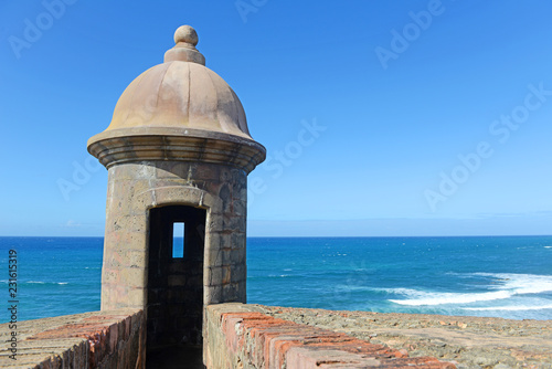 Fortress tower in Old San Juan Puerto Rico photo
