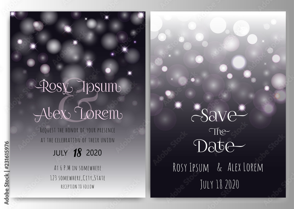 Minimal wedding with decorative  glitter particles.