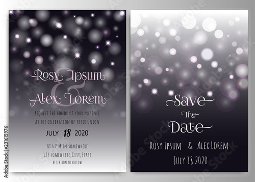 Minimal wedding with decorative  glitter particles.