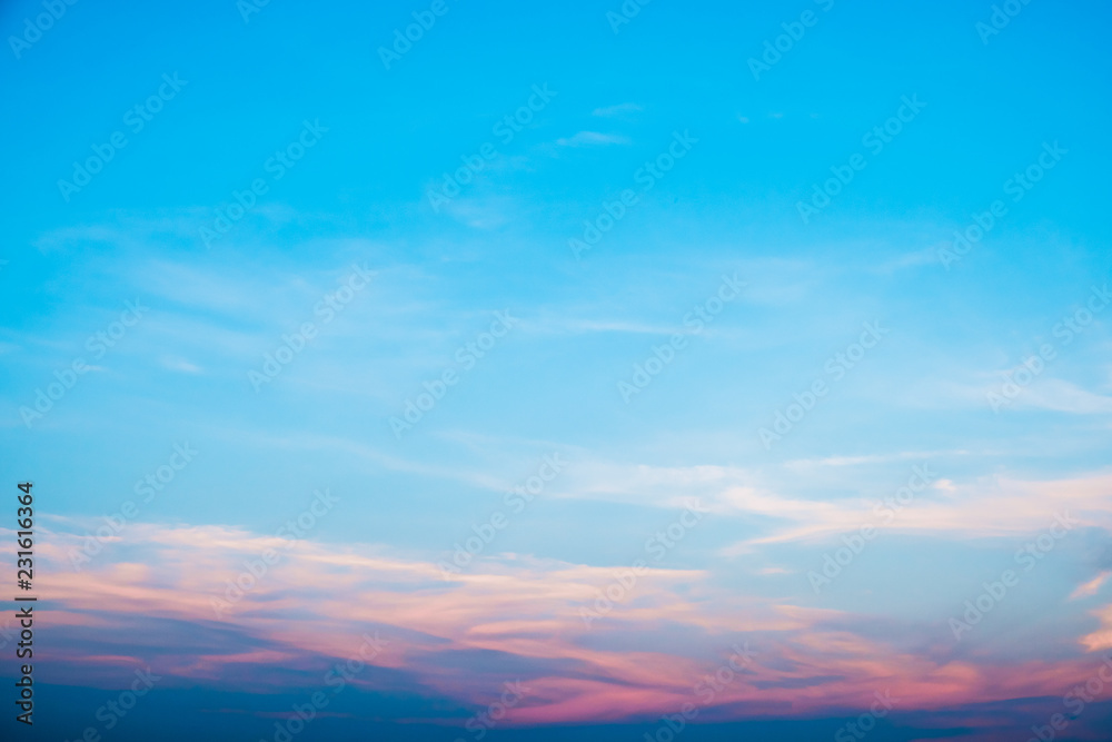 Obraz premium Blue sky with cloud in sunset, Abstract landscape nature background